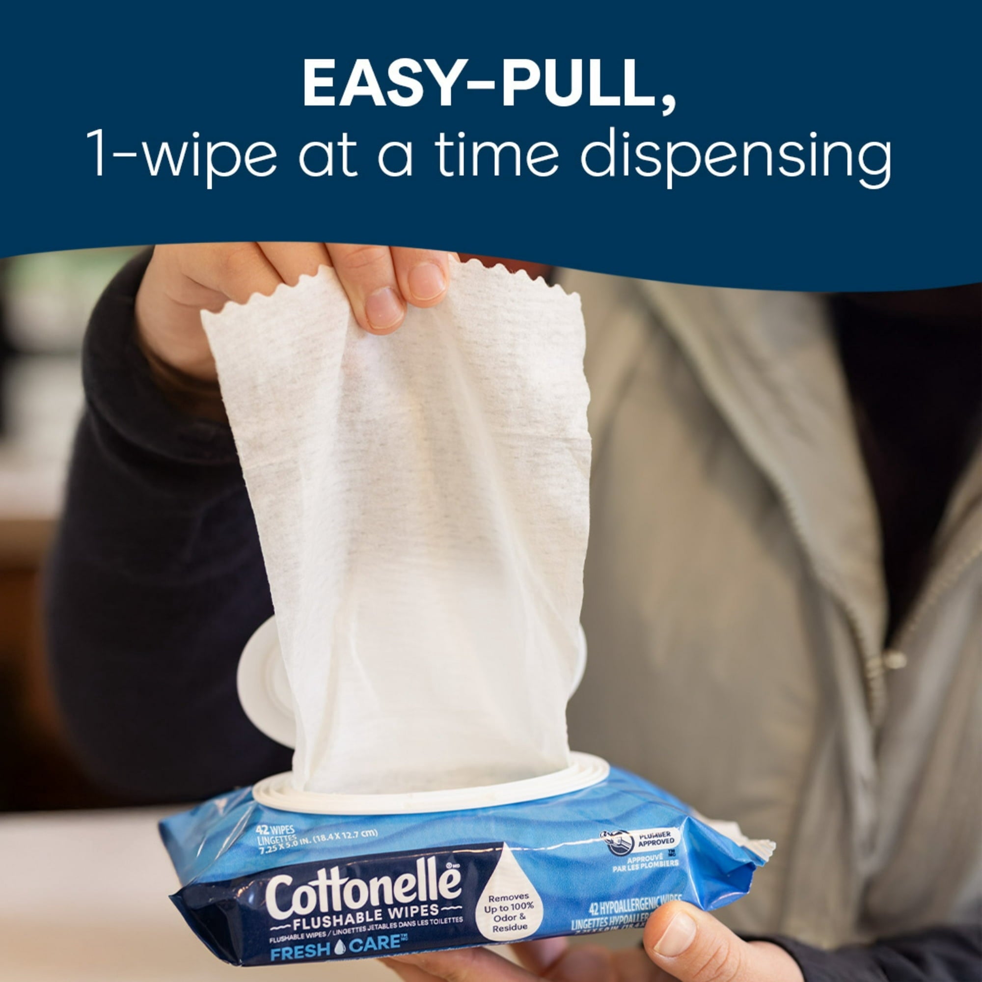 Cottonelle Fresh Care Flushable Wet Wipes - 1 Resealable Bag