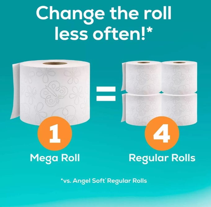 Angel Soft Toilet Paper Size Mega Count 16