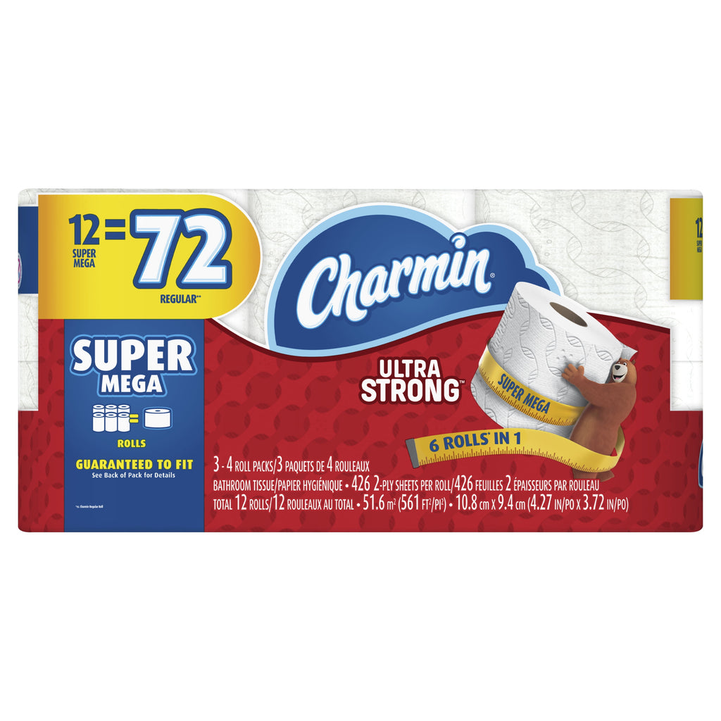 Charmin Ultra Strong Toilet Paper - 12 Super Mega Rolls