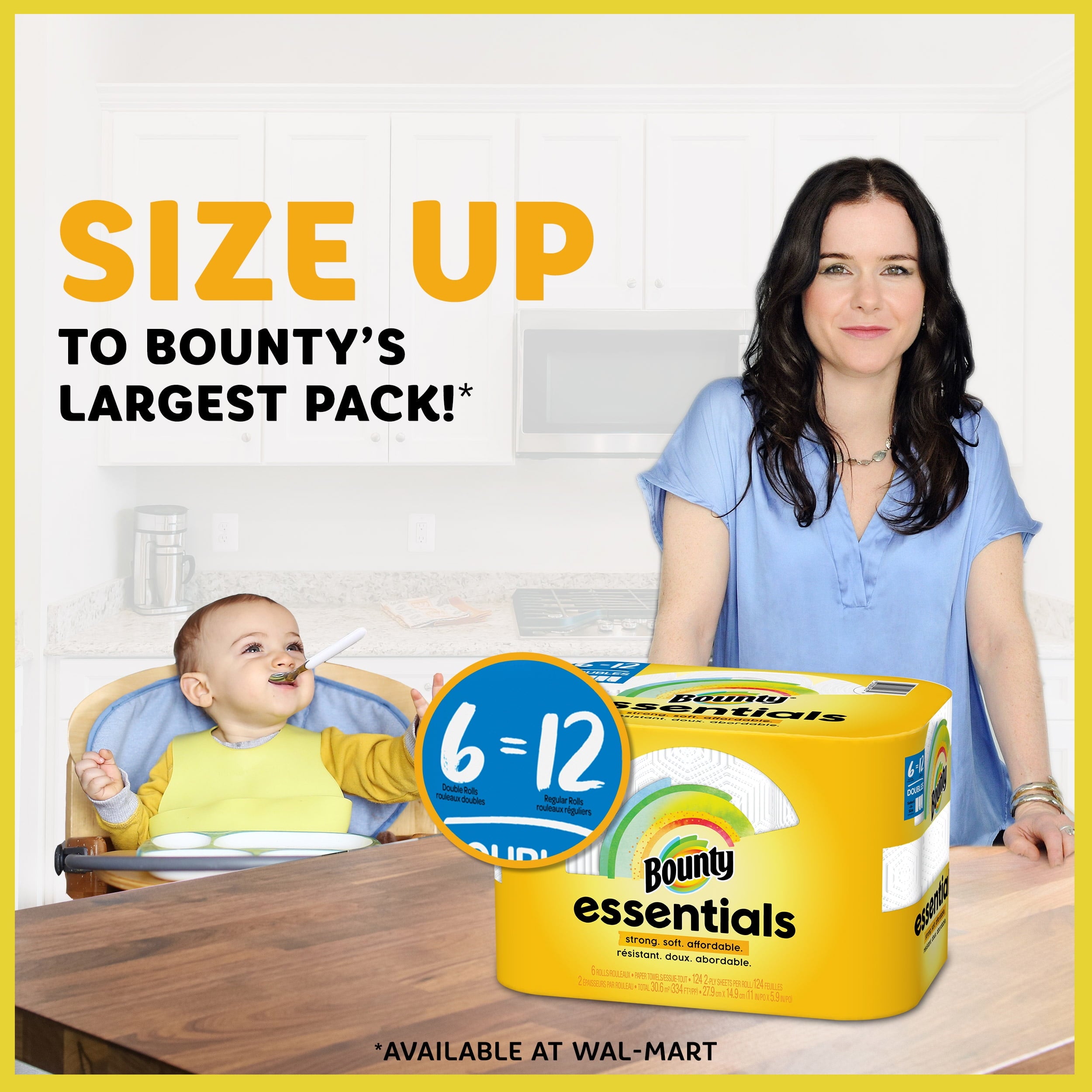 Bounty Essentials Select-a-Size Paper Towels - White, 2 Double Rolls