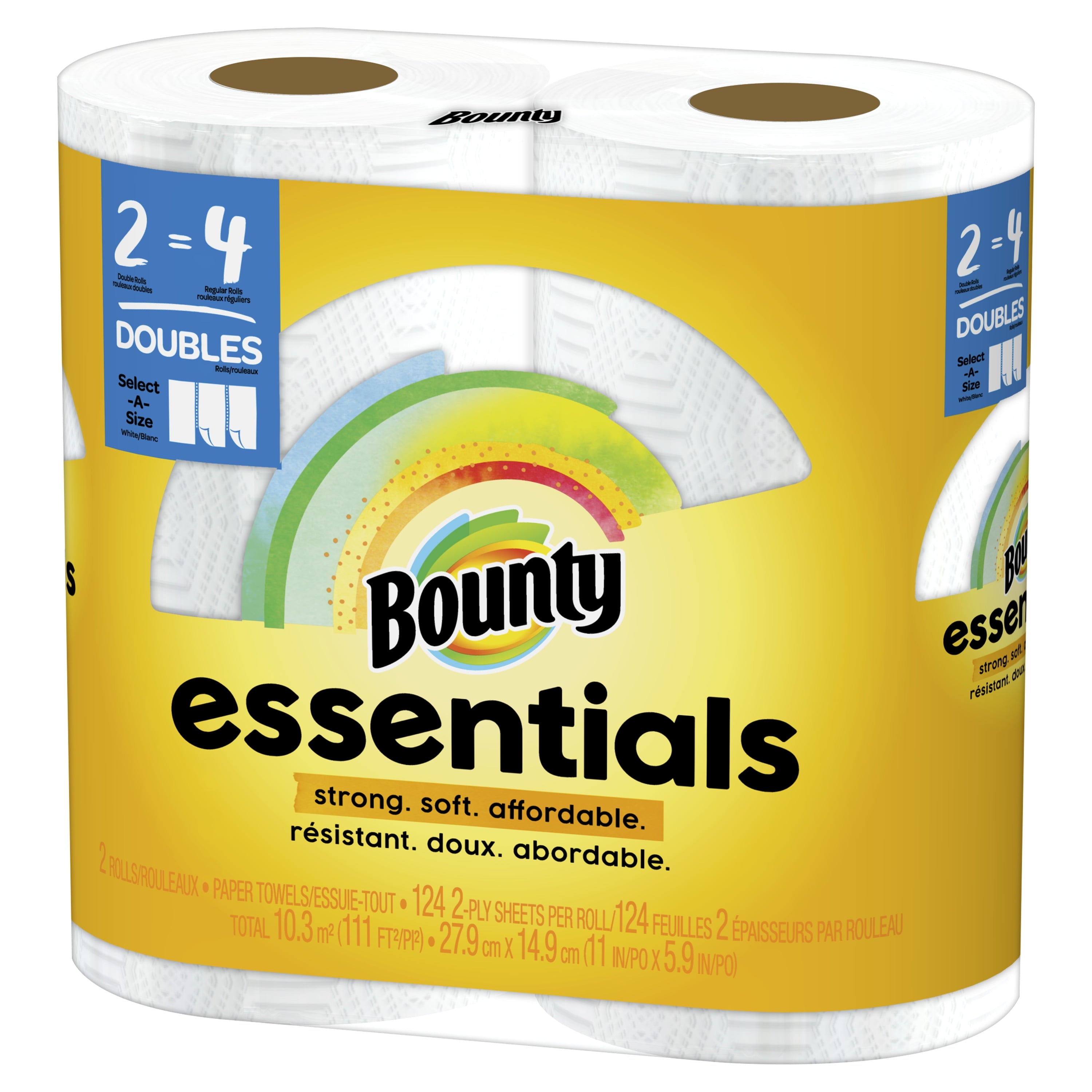 Bounty Essentials Select-a-Size Paper Towels - White, 2 Double Rolls