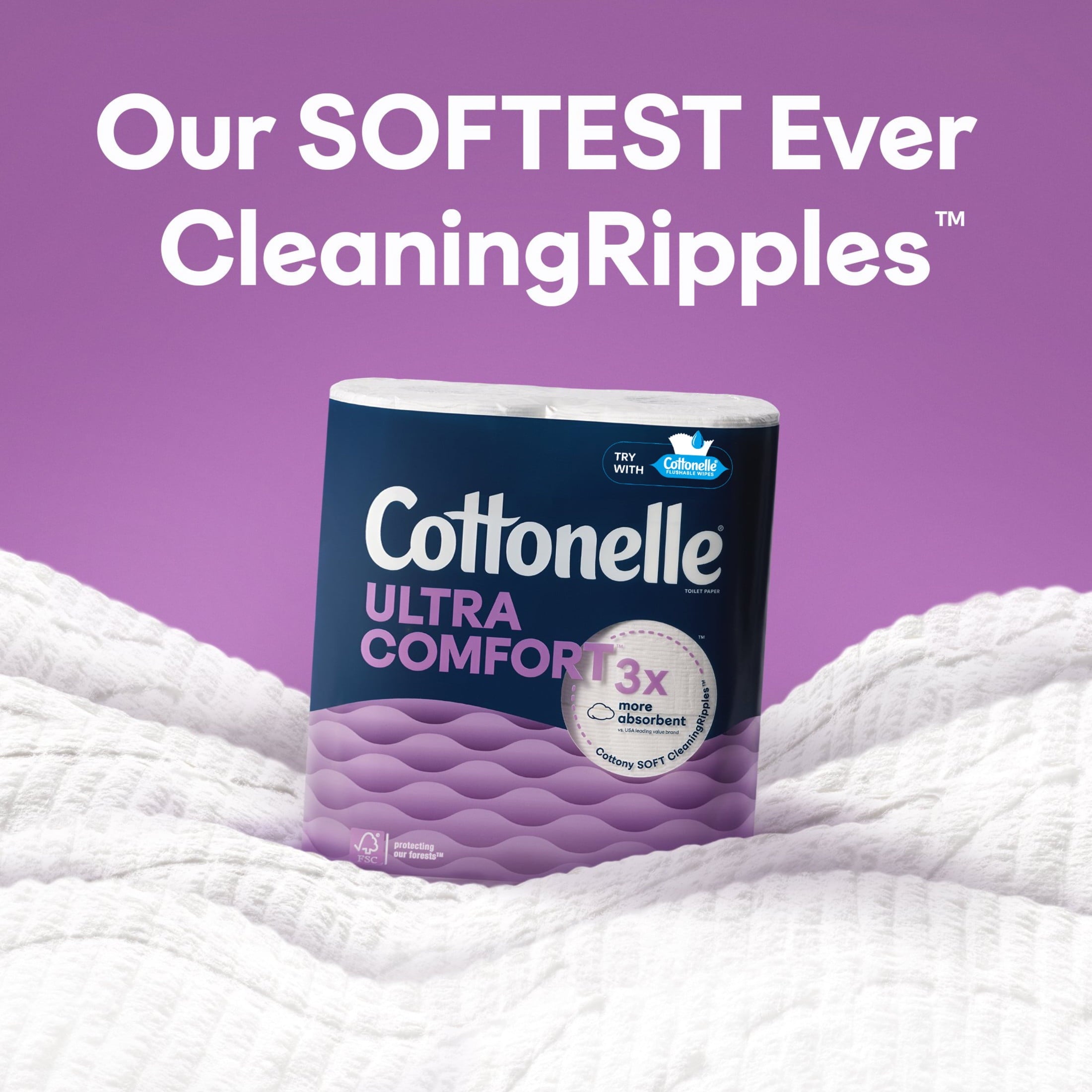 Cottonelle Ultra Comfort Toilet Paper - Soft Toilet Tissue, 6 Mega Rolls - 4-Pack