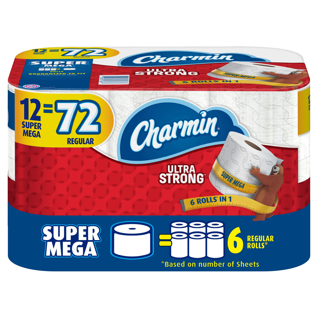 Charmin Ultra Strong Toilet Paper - 12 Super Mega Rolls