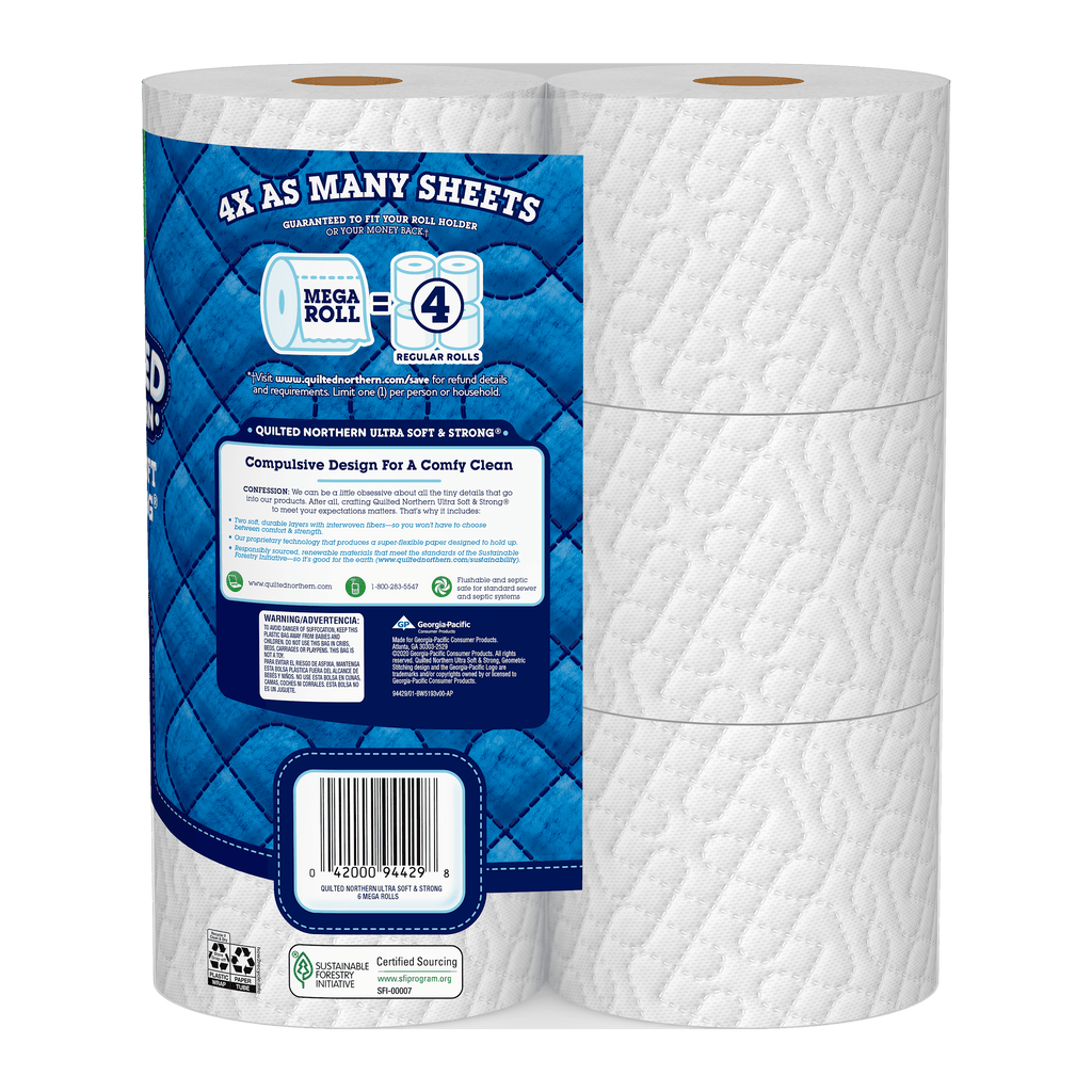 Quilted Northern Ultra Soft & Strong Toilet Paper - 6 Mega Rolls