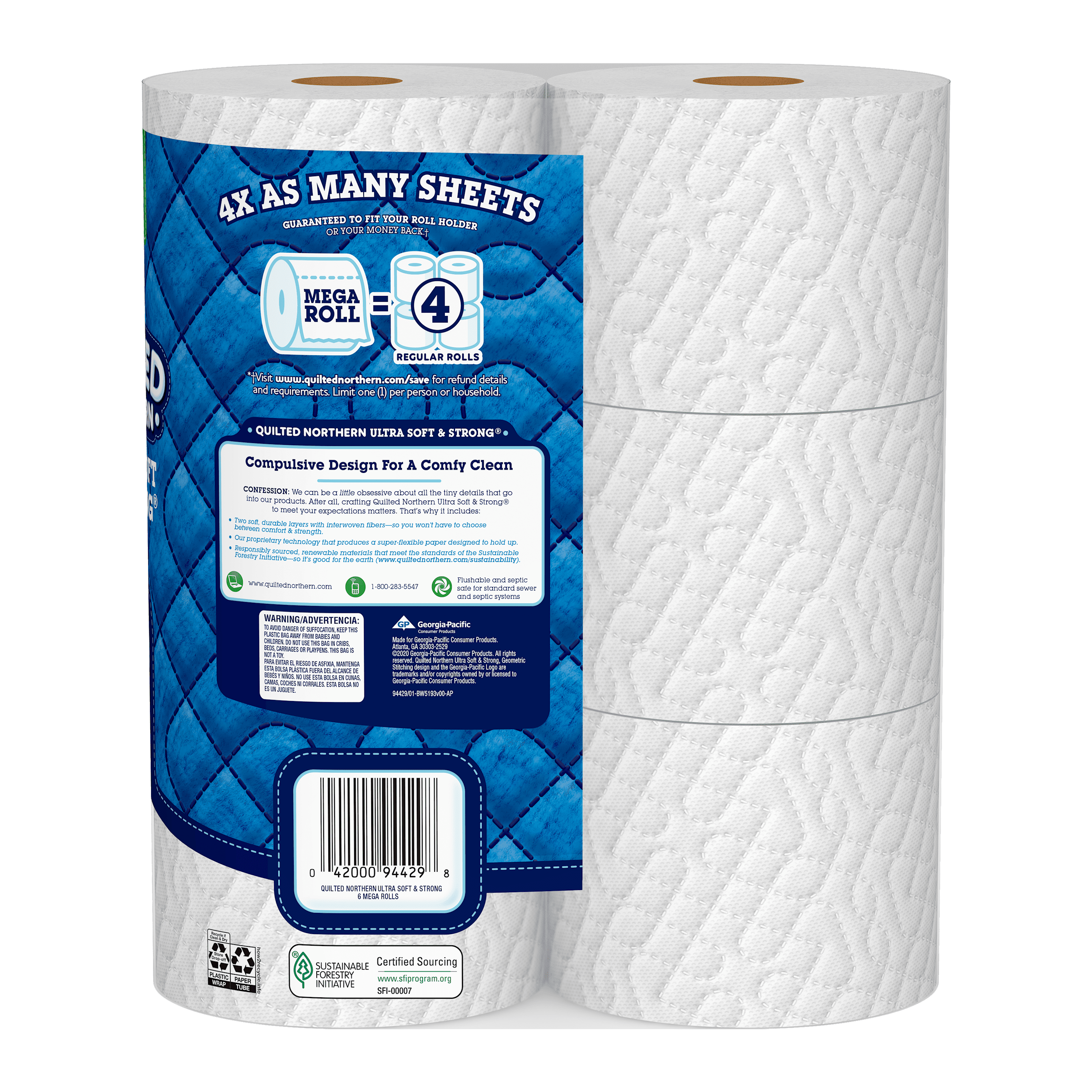 Quilted Northern Ultra Soft & Strong Toilet Paper - 6 Mega Rolls