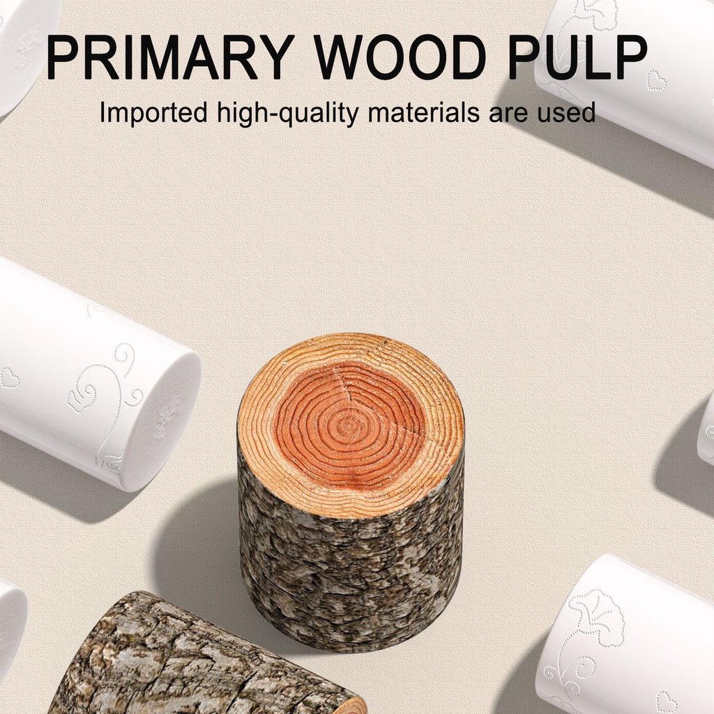 Dyegold 18 Rolls Toilet Paper 4-Layer Bulk Household Tissue Soft Strong Absorbent Wood Pulp Affordable Wholesale for Bathroom Kitchen