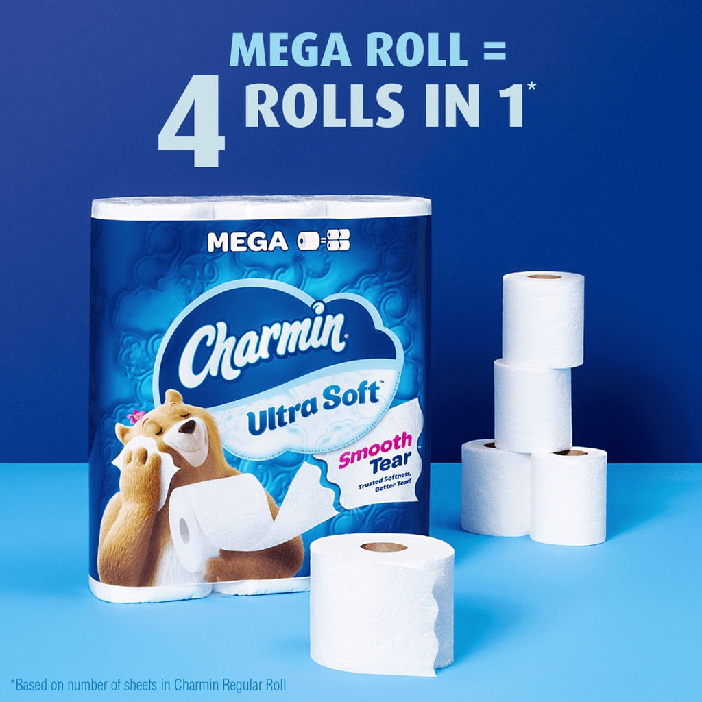 Charmin Ultra Soft Toilet Paper - 4-Pack of 6 Mega Rolls, 224 Sheets per Roll