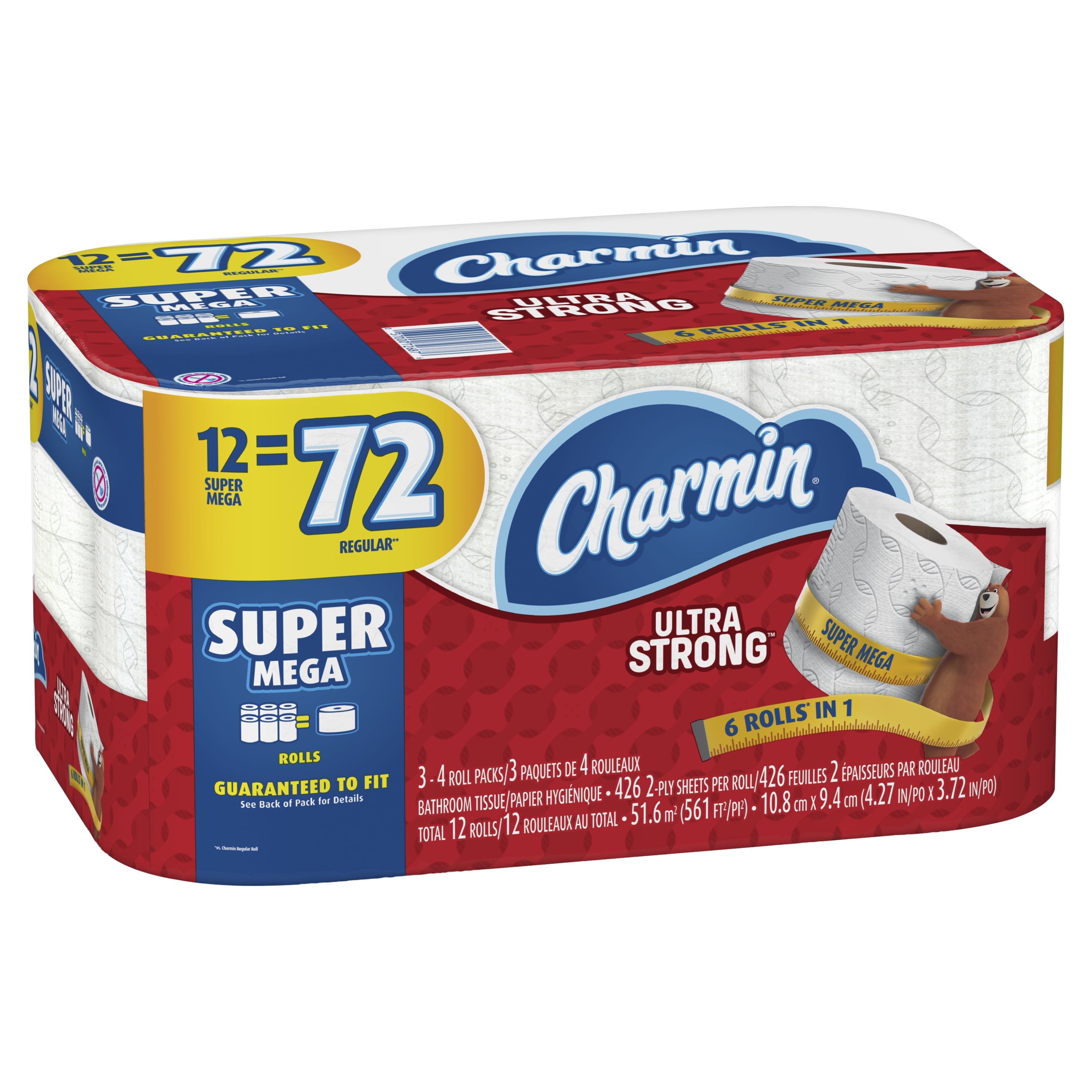 Charmin Ultra Strong Toilet Paper - 12 Super Mega Rolls