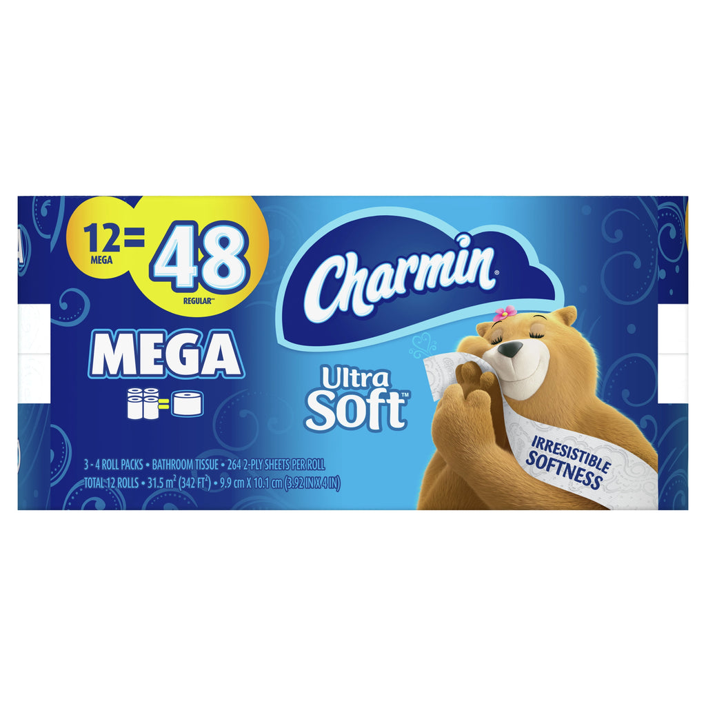 Charmin Ultra Soft Toilet Paper - 12 Mega Rolls, 264 Sheets per Roll