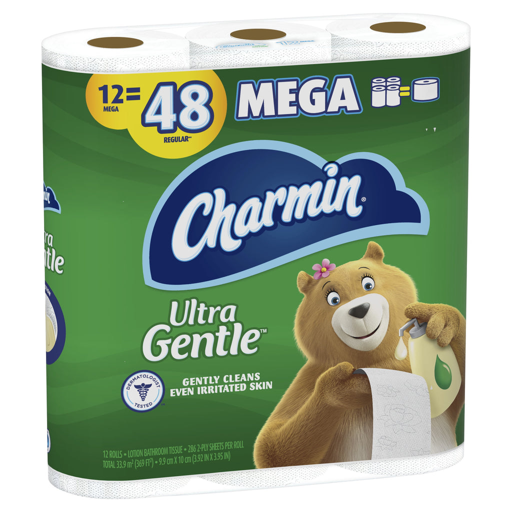Charmin Ultra Gentle Toilet Paper - 12 Mega Rolls, 286 Sheets per Roll