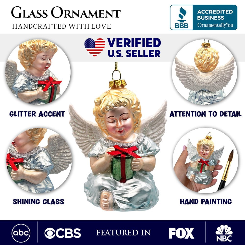 Vintage Angel Handpainted Classic Glass Christmas Ornament - Sentimental Faith Gift