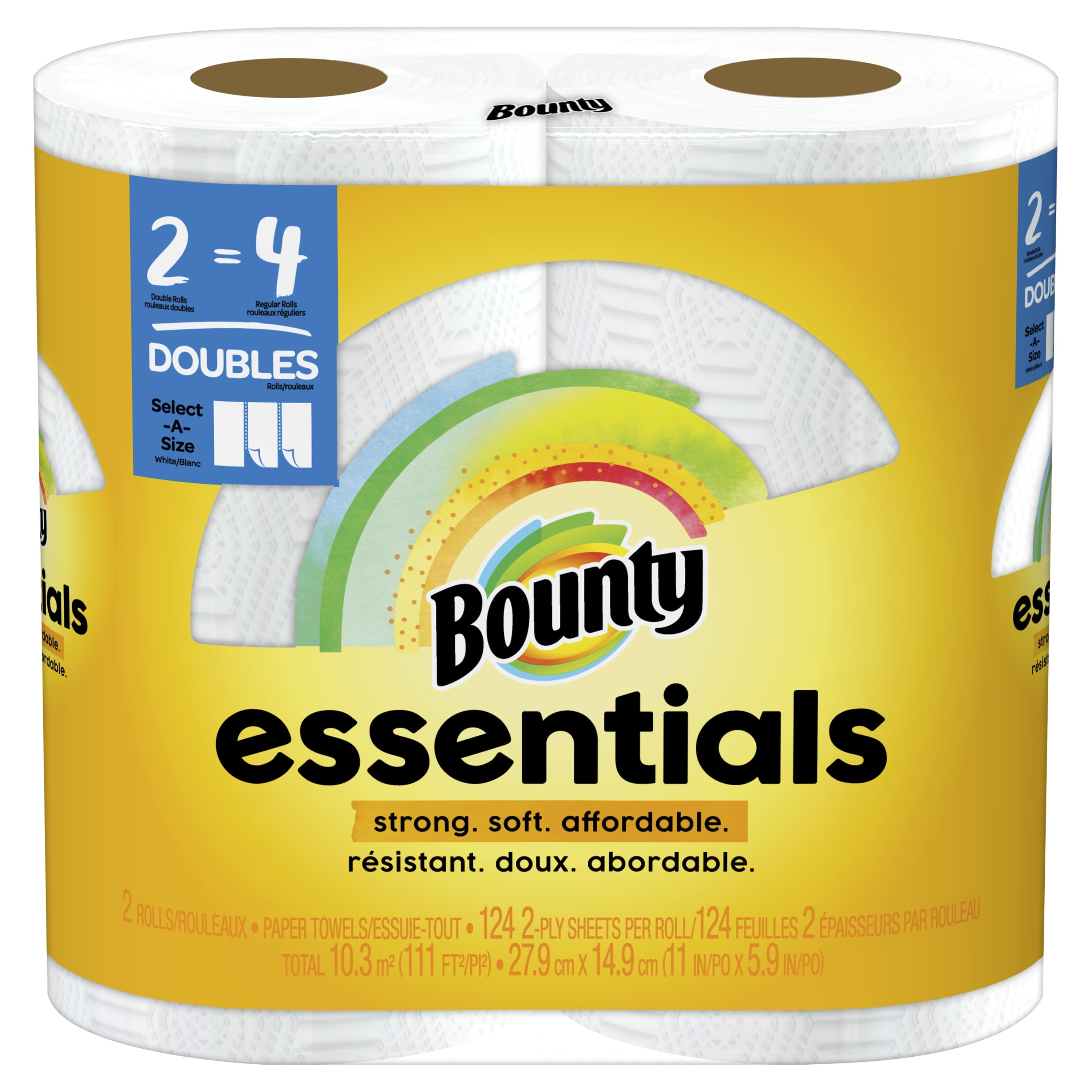 Bounty Essentials Select-a-Size Paper Towels - White, 2 Double Rolls