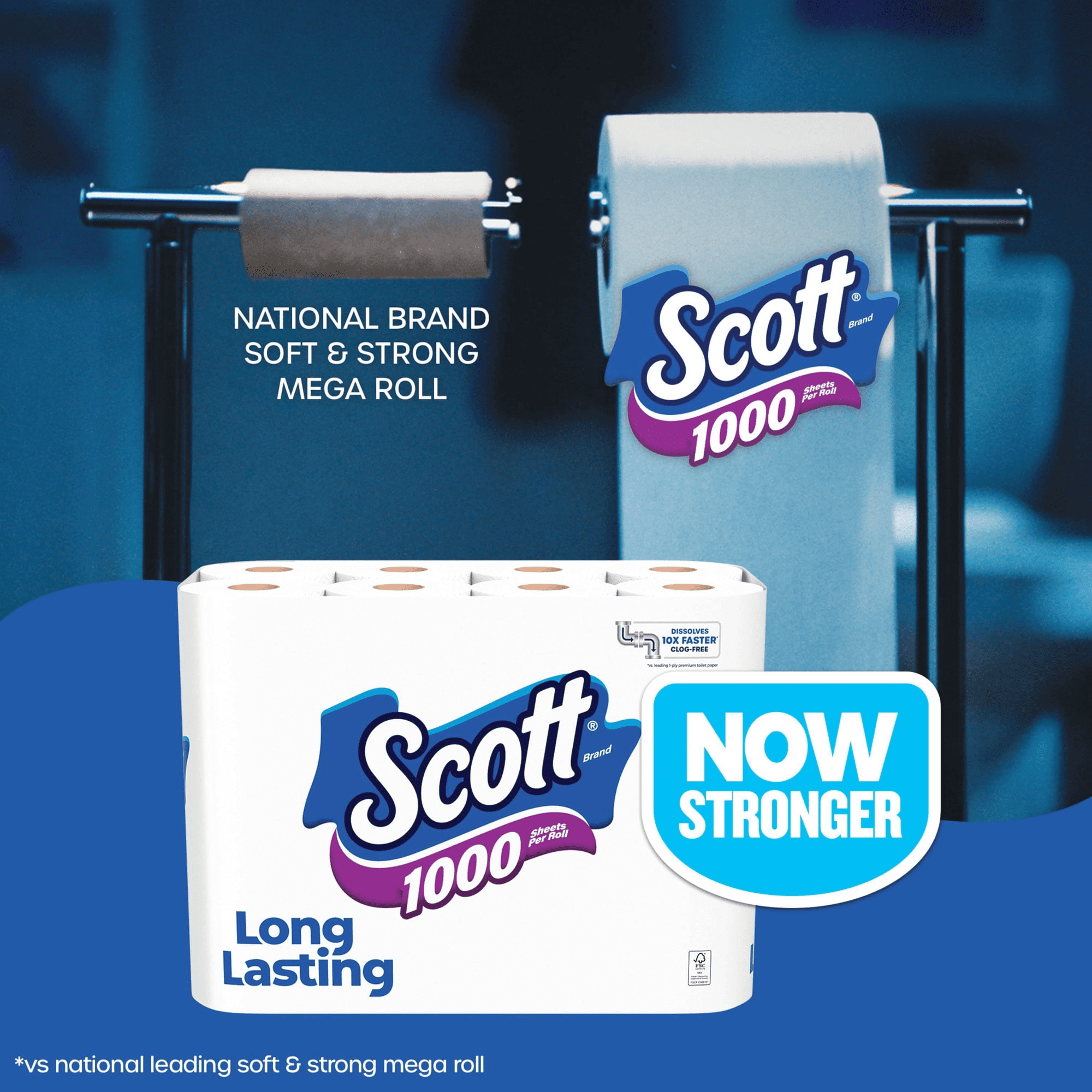 Scott 1000 1-Ply Toilet Paper 45 rolls - 1, 000 (4x more sheets )