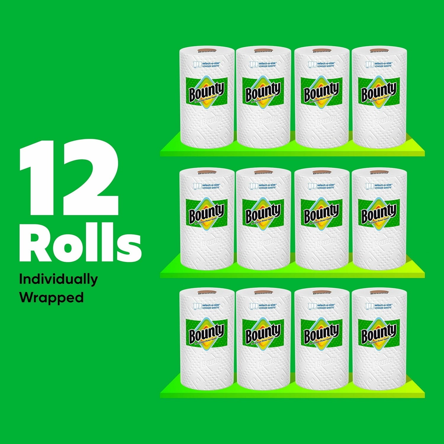 Bounty Select-A-Size 2-Ply Paper Towels - 12 Rolls, 110 Sheets/Roll
