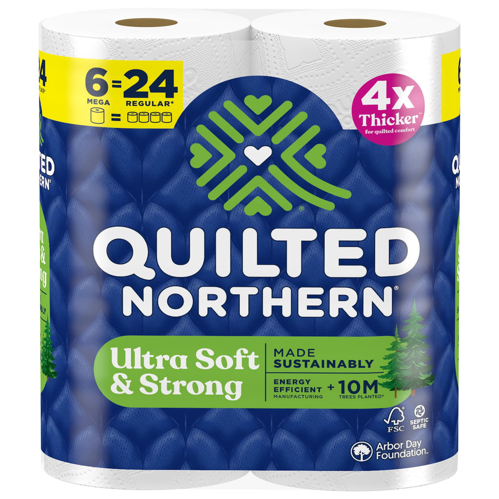 Quilted Northern Ultra Soft & Strong 2-Ply Toilet Paper - 6 Mega Rolls, 255 Sheets Per Roll