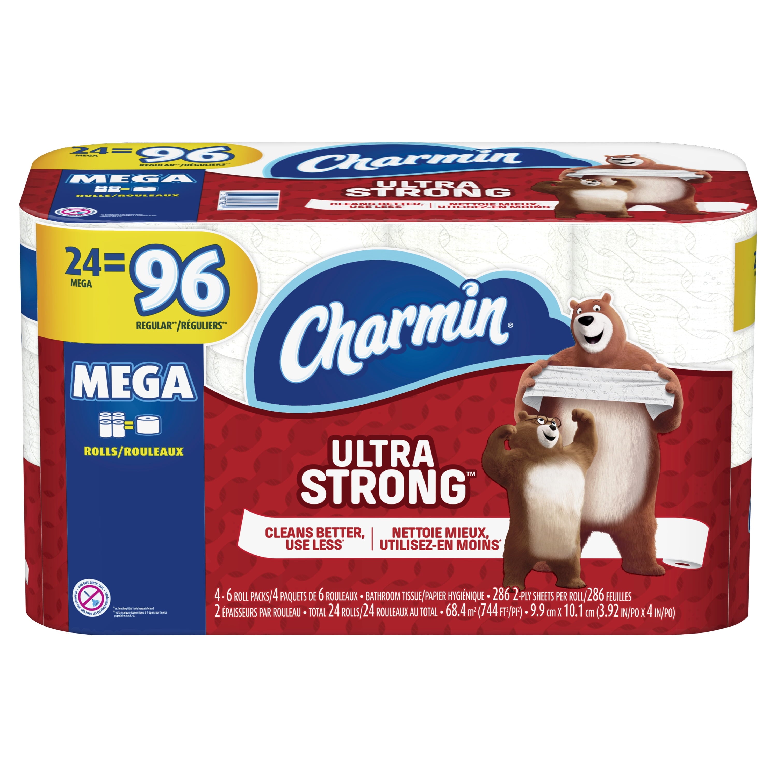 Charmin Ultra Strong Toilet Paper - 24 Mega Rolls, 286 Sheets per Roll