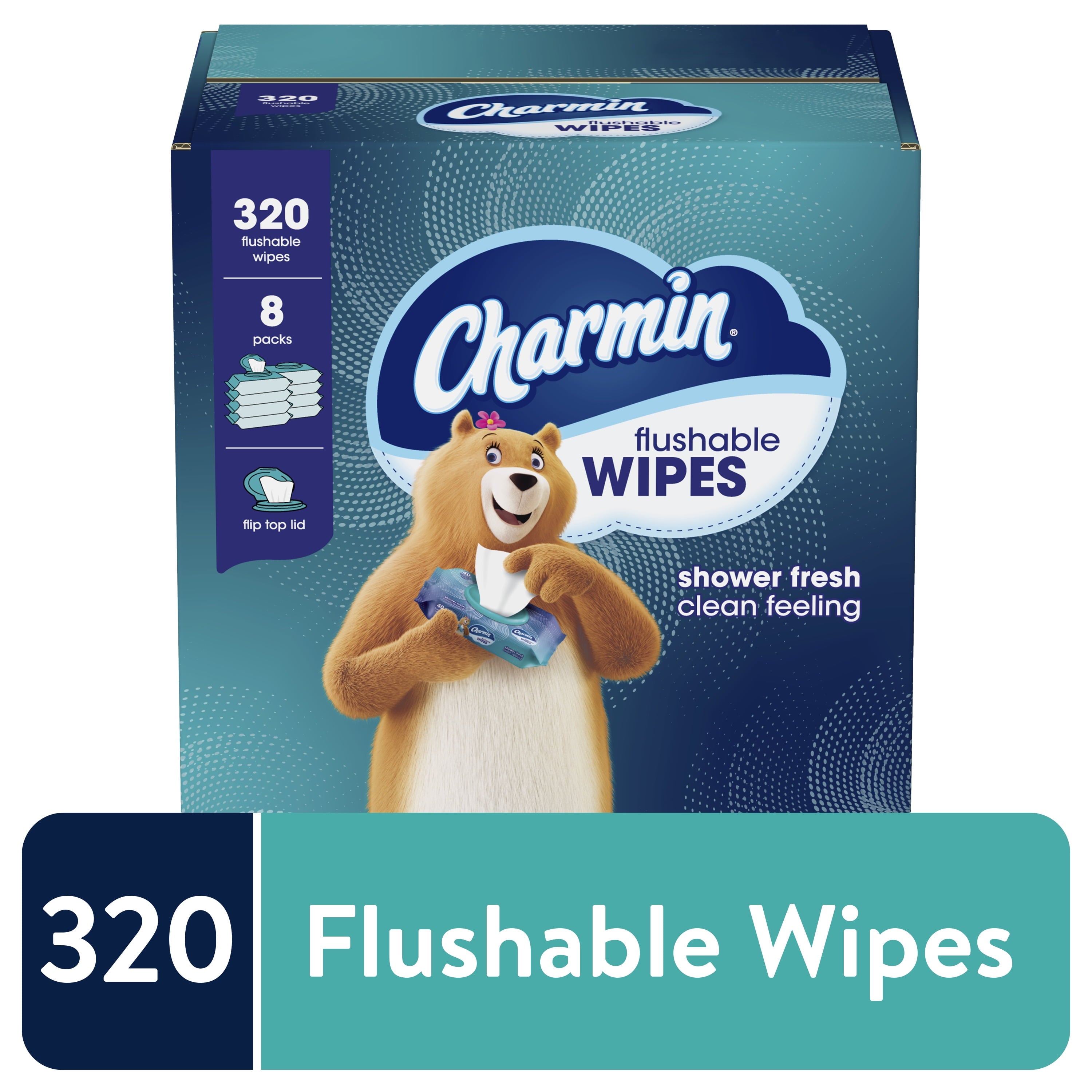 Charmin Flushable Wipes - 8 Packs, 320 Wipes Total