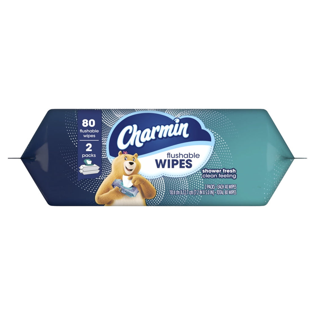Charmin Flushable Wet Wipes - 2 Packs, 80 Wipes Total