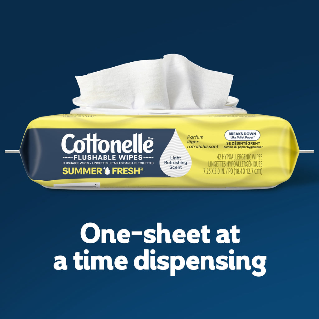 Cottonelle Summer Fresh Scented Flushable Wipes - 4 Flip-Top Packs