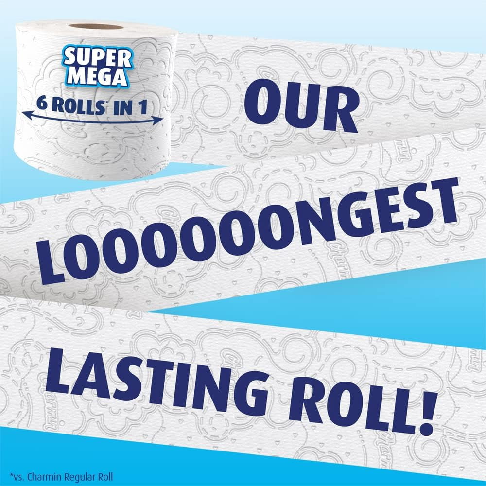 Charmin Ultra Soft Toilet Paper - 6 Super Mega Rolls (36 Regular Rolls)