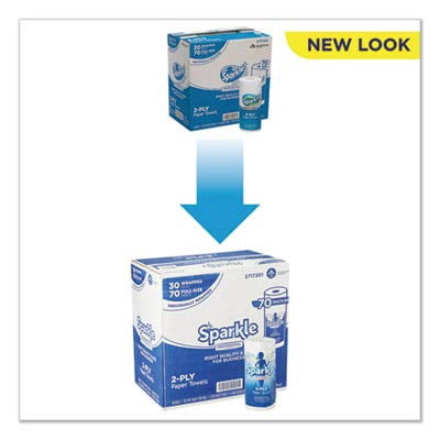Sparkle Professional Series 2-Ply Perforated Kitchen Paper Towel Rolls by GP PRO (Georgia-Pacific) - 2717201, 70 Sheets Per Roll, 30 Rolls Per Case