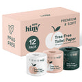 ecoHiny Bamboo Toilet Paper - 12 Mega Rolls, 3-Ply, 350 Sheets per Roll
