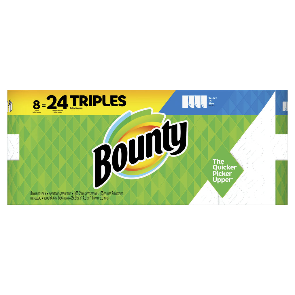 Bounty Select-A-Size Paper Towels - White, 8 Triple Rolls