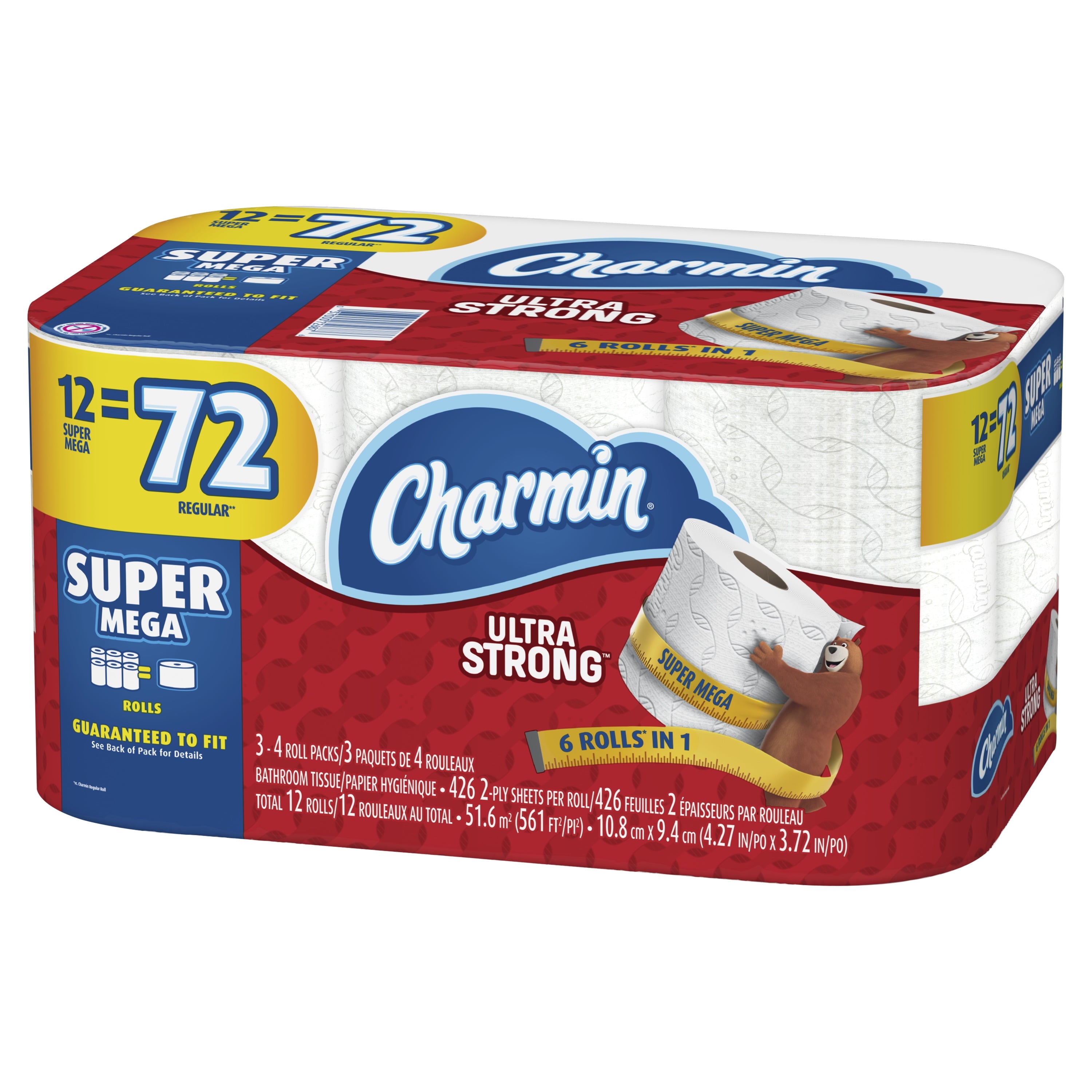 Charmin Ultra Strong Toilet Paper - 12 Super Mega Rolls