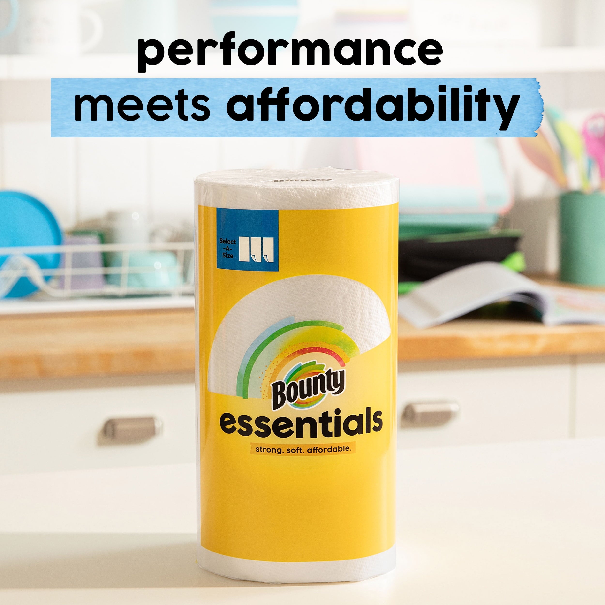 Bounty Essentials Select-a-Size Paper Towels - White, 2 Double Rolls