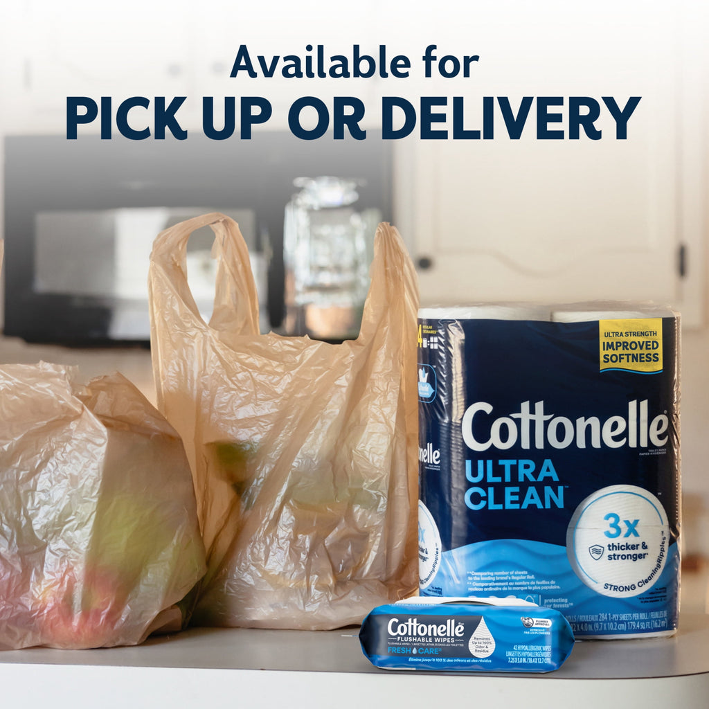 Cottonelle Ultra Clean Toilet Paper - Strong Toilet Tissue, 12 Mega Rolls