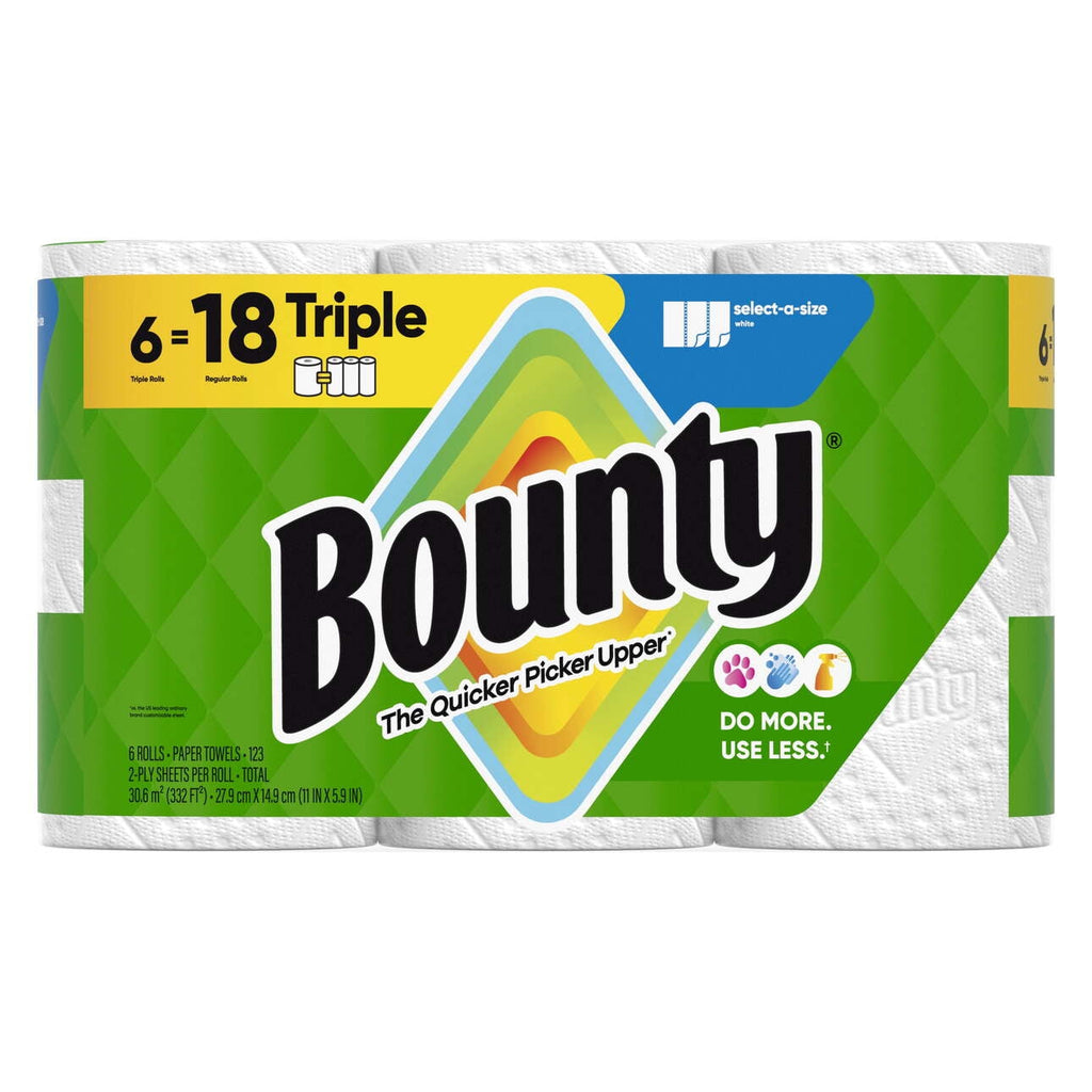 Bounty Paper Towels Select-a-Size - 6 Triple Rolls
